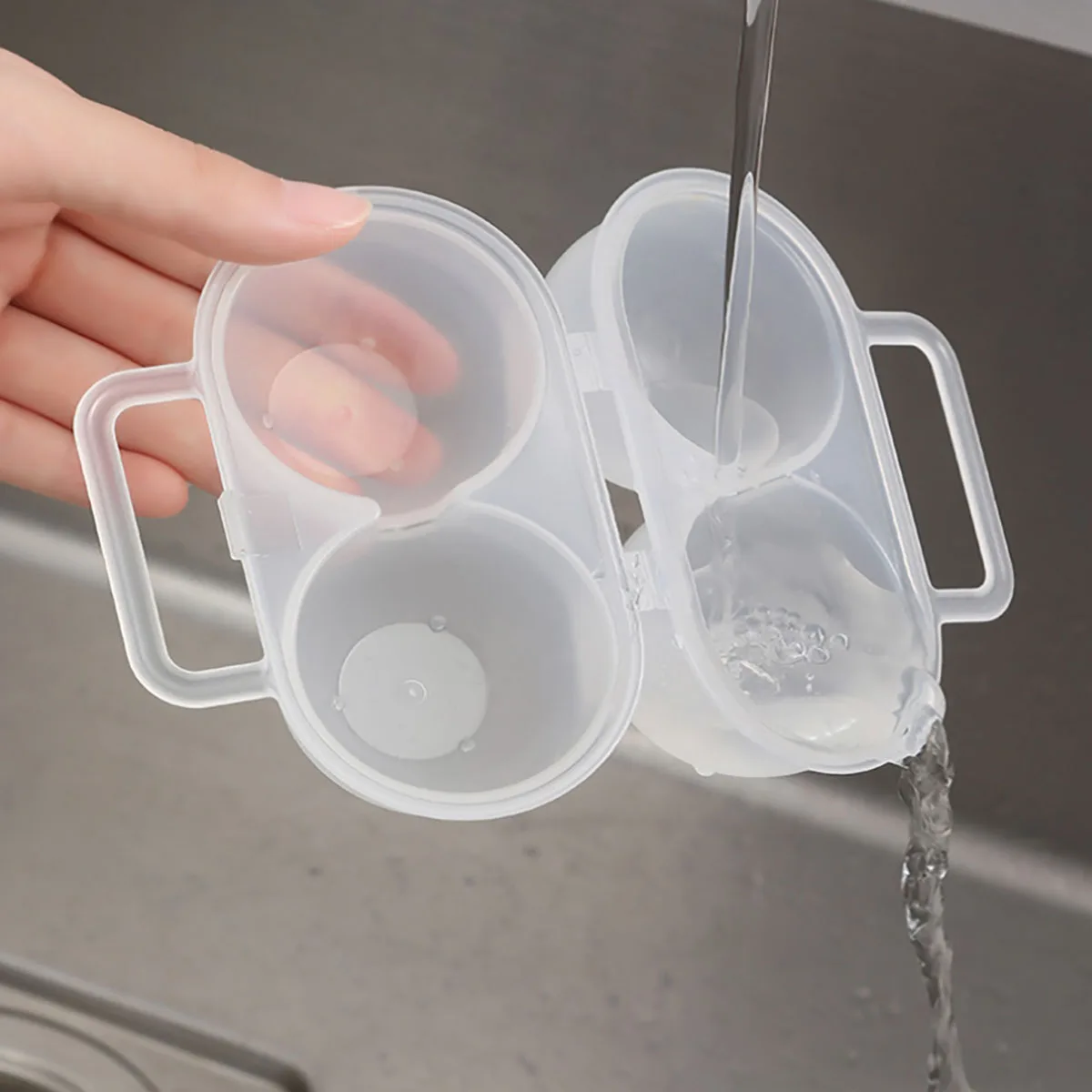 2-Cell Outdoor Portable Egg Box Plastic Egg Tray Refrigerator Storage Box Shock-absorbing And Anti Drop Loade 1pc