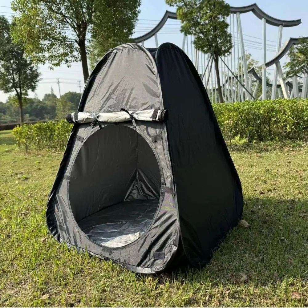 Foldable Black Out Sensory Tents with Storage Bag Portable Pop Up Tent Silver Coated Oxford Cloth Black Blackout Tent 3