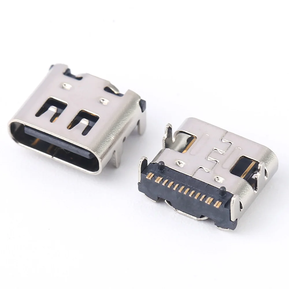

50PCS USB 3.1 Type-C 16 Pin Female Socket SMD DIP PCB Connector for PCB design DIY high current fast charging