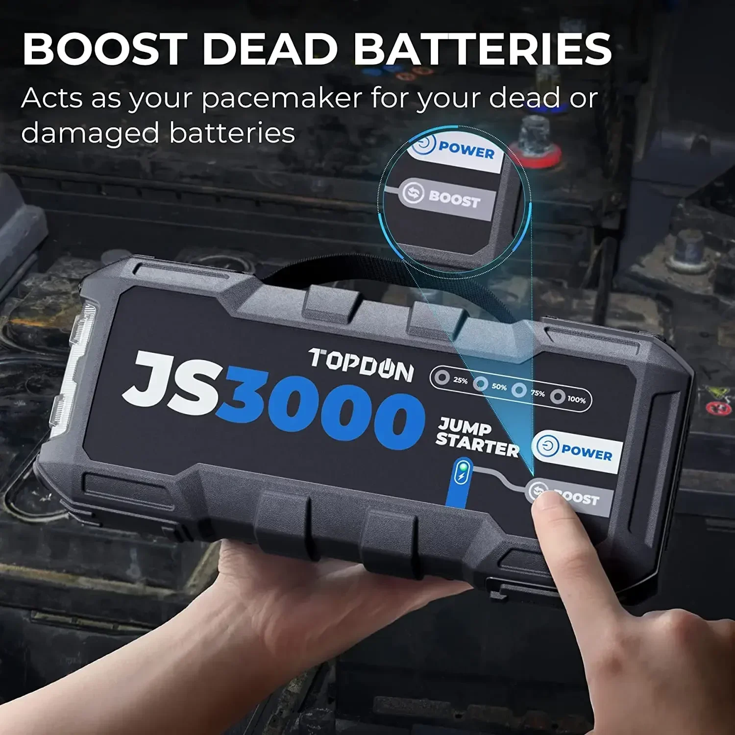Js3000 점프 스타터, 12V 점프 스타터, 3000K 앰프 자동차 점프 스타터, 3000 피크 시작