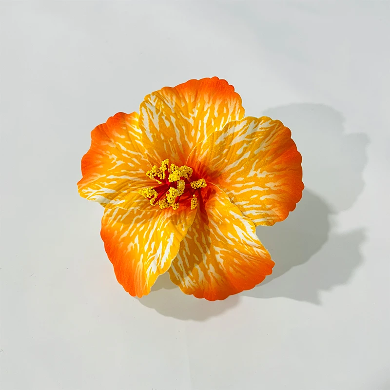 8 Fermagli Per Capelli A Fiore Hawaiano - Ibisco Tropicale, Accessori Per Spiaggia E Festa - 2