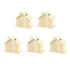 5pcs Unfinished Wooden Piggy Banks Kids DIY Coin Bank Change Container Handmade DIY White Embryo Small House Deposit Can 1