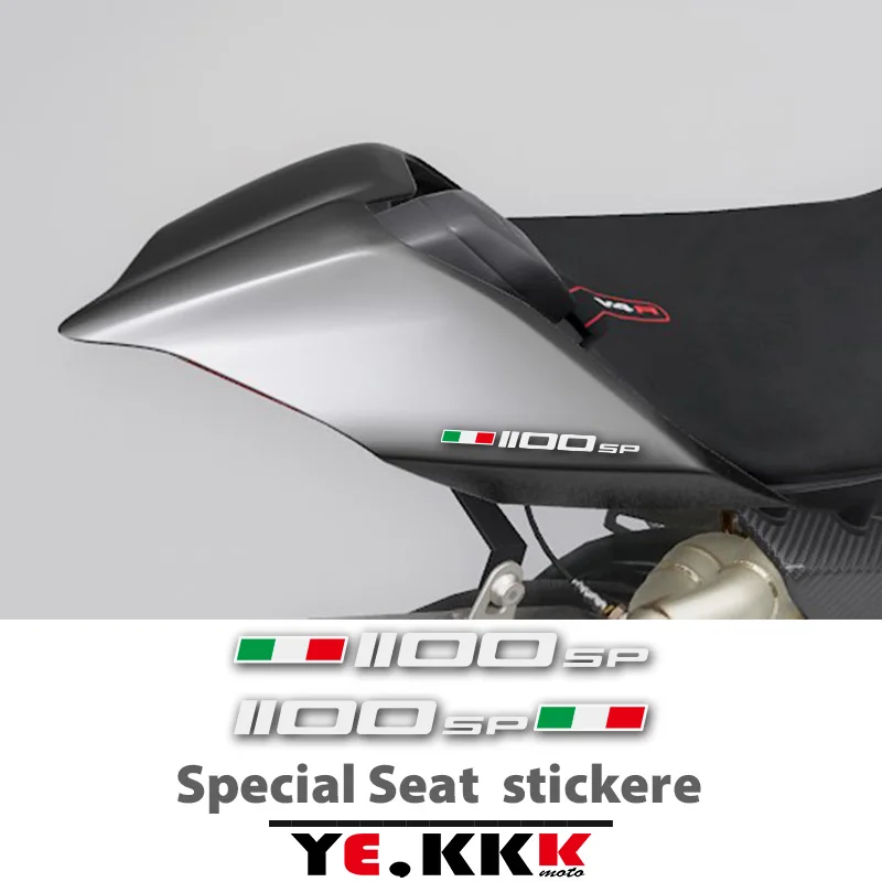 2 Stickers For DUCATI Monster Seat Unit 1100 SP EVO Panigale S Flag Tricolor Sticker Decal Customization