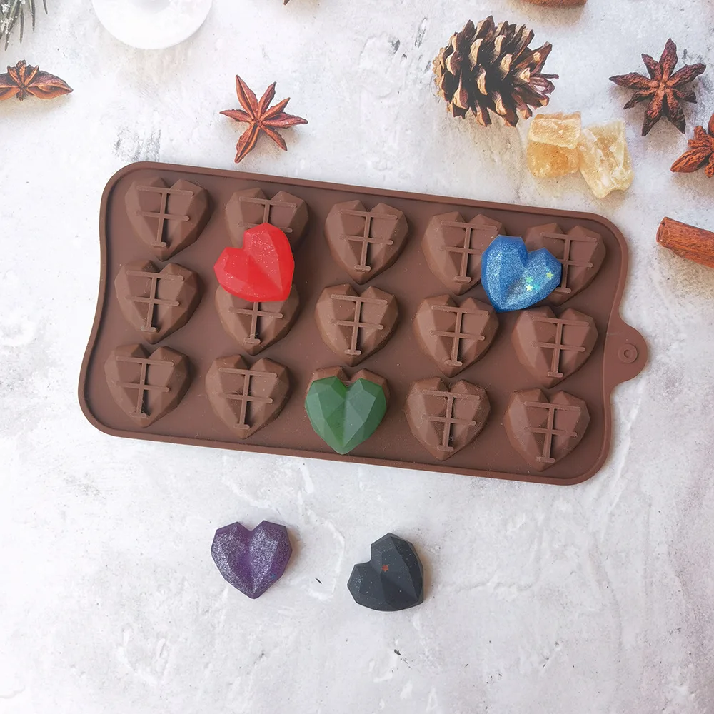 Fimary 3 Sizes Heart Silicone Molds for Chocolate Bombs, Diamond Heart  Shaped Cake Mold, Heart Candy Molds Silicone Mini (Large Medium Small Set)