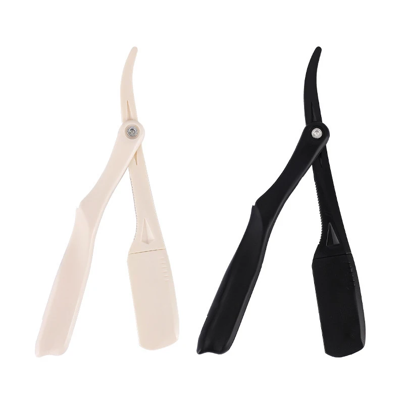 1Pcs 전문 수동 면도기 스트레이트 에지 플라스틱 날카로운 이발사 면도기 접이식 면도 수염 커터 도매