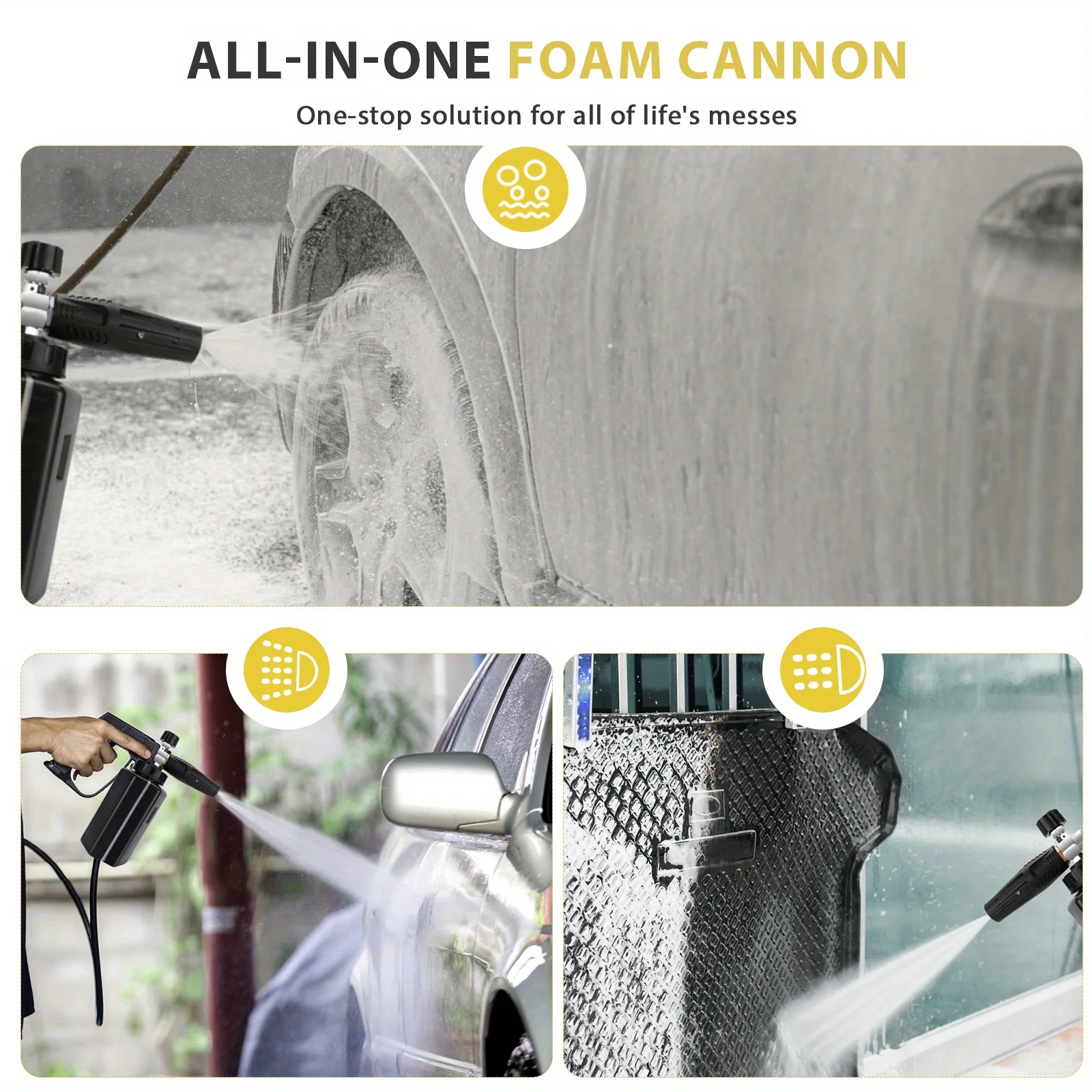 Large Capacity High Pressure Foam Gun Pot 1000ml Foam Gun Pot Adjustable Spray Shape Efficient Cleaning Portable Car Wash Tools 4