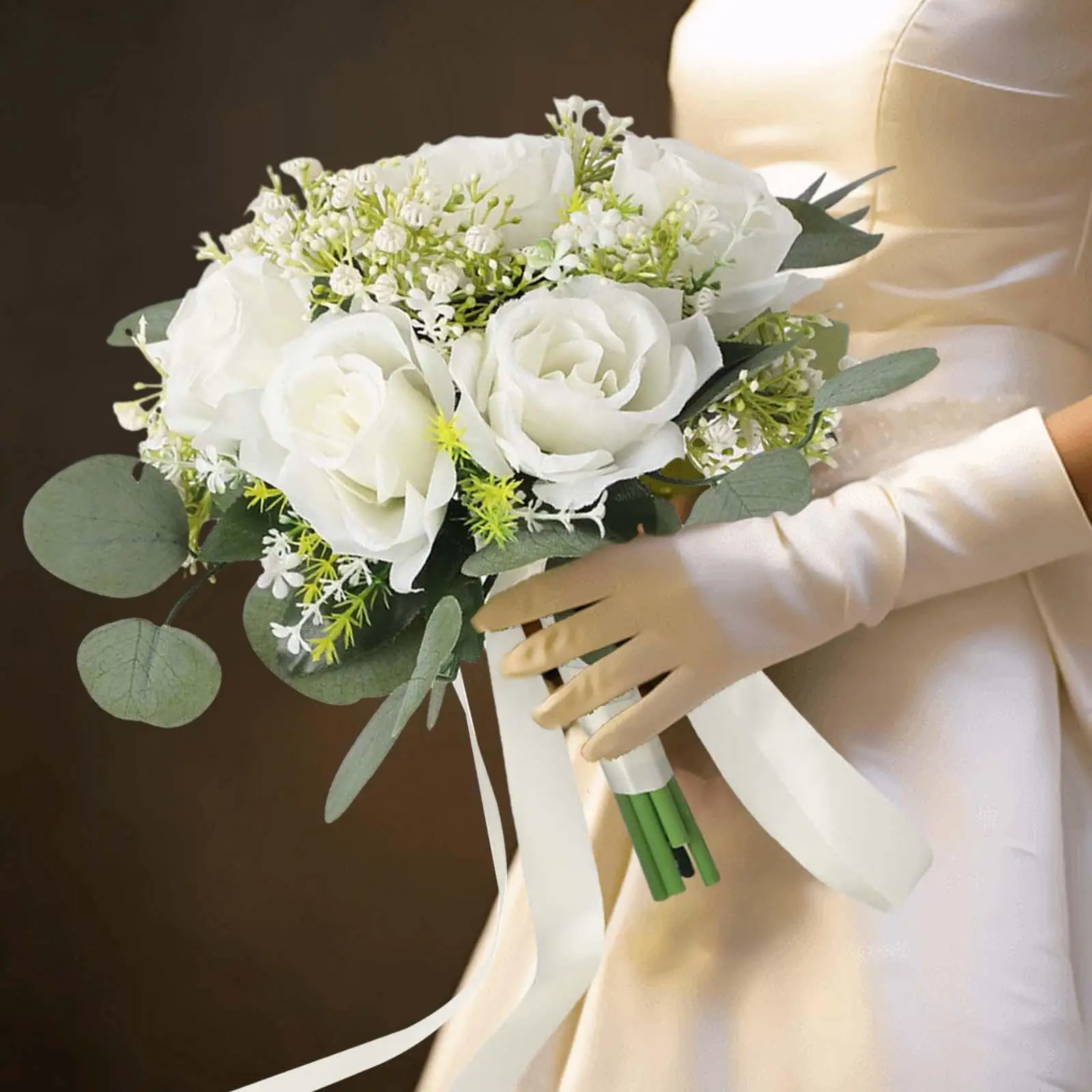 

Wedding Bridal Bouquet Romantic Tossing Bouquet Elegant Wedding Decoration for Wedding Graduation Bridal Shower Church Ceremony