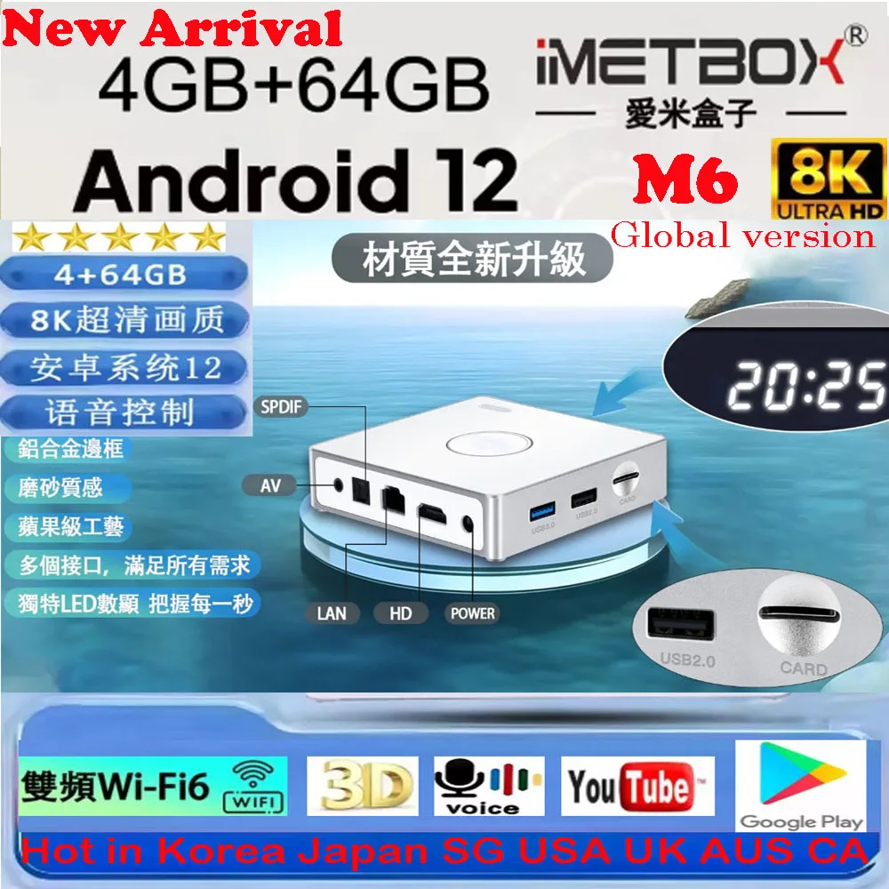 Genuine]2025 Newest IMETBOX M6 Smart TV Box 64GB Voice Control