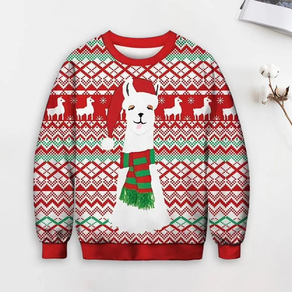 

Festive Patterned Sweater Printed Sweatshirt Vibrant 3d Print Men's Winter Sweater Cozy Colorful Knit with Round for Couples