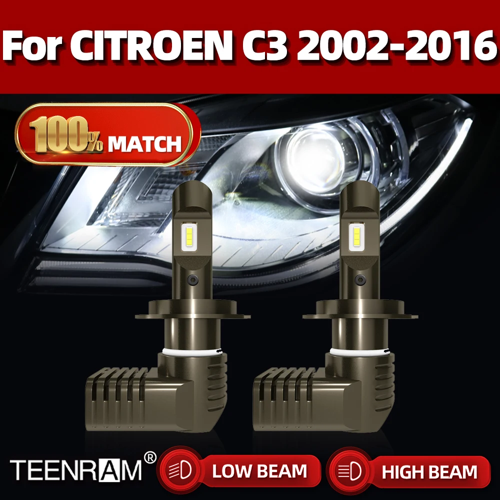 

H7 Canbus LED Headlight Bulb Low Beam LED Car Headlamp 120W 20000LM Turbo Lamp For CITROEN C3 2002-2011 2012 2013 2014 2015 2016