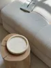 Light Luxury Marble Material Round Tray French Retro Style Perfume Storage Living Room Decoration Jewelry Display Tray 22x22x3cm 5