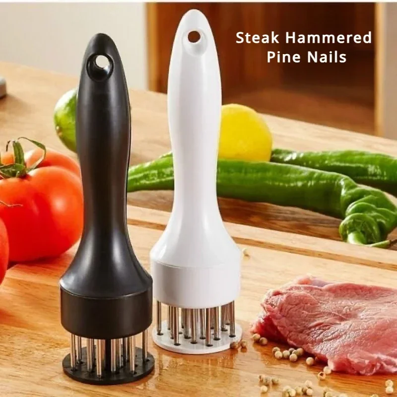 Stainless Steel Kitchen Steak Hammer Loose Meat Needle Household Pork Chop Tie Hole Tendon Breaker Tool Food Cooking Meat Tools