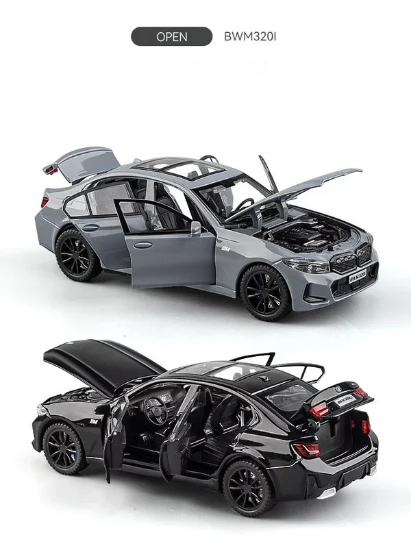 1:32 BMW 320i THE 3 G20 2023 Alloy Model Car Toy Diecasts Casting Sound and Light Car Toys For Children Vehicle 5