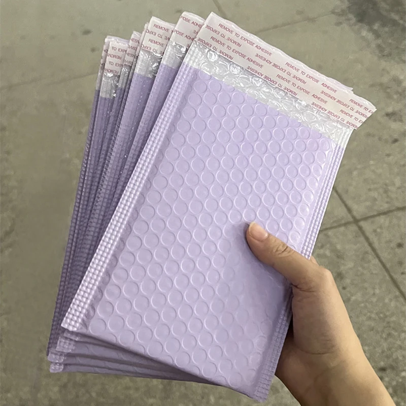 버블 메일러 보라색 폴리에스터 버블 메일러, 자체 밀봉 패딩 봉투, 선물 가방 포장 봉투, 책용 봉투 가방, 10 개