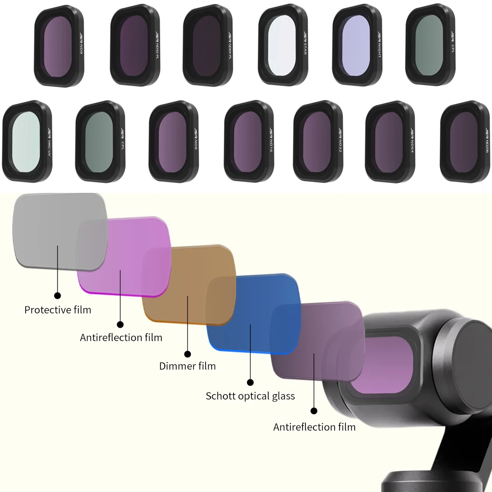 Lente nd Filtros Conjunto para Dji Osmo Pocket Cpl uv Vidro Óptico Acessórios da Câmera Densidade Neutra 16 32 64 256