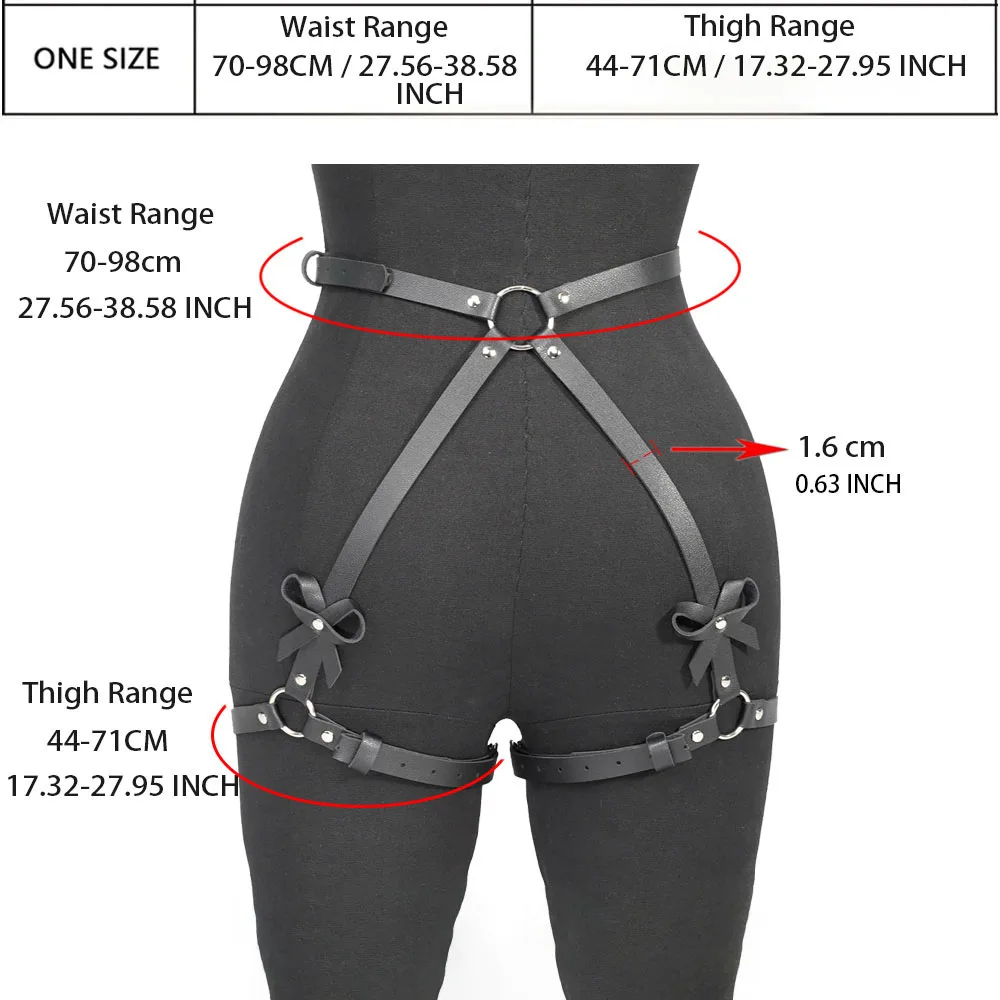 Sexy Garter Belt Leather Lingerie Leg Harness Women Bondage Lingerie Thigh  Gothic Fetish Clothing Festival Sex Toys Rave Outfit
