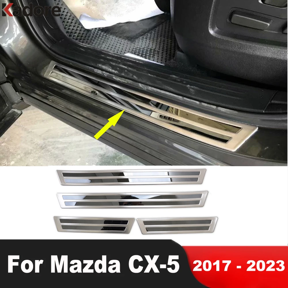 Protector de umbral de puerta para coche, accesorios de Pedal para Mazda CX5,  placa de desgaste, pegatina de coche, estilo embellecedor, 2023, 2019,  2020, 2017, 2018 - AliExpress