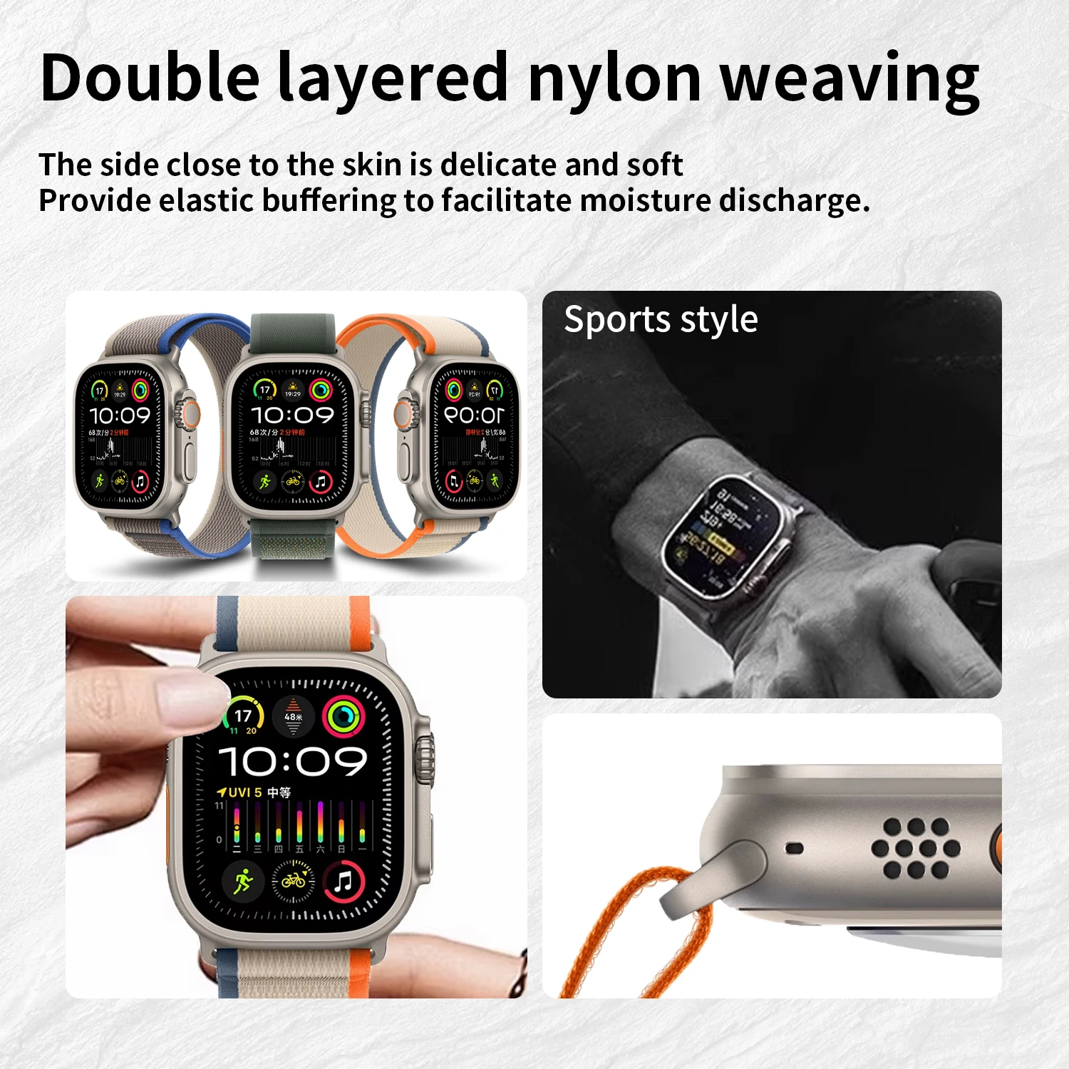 รูปสินค้า สายนาฬิกาไนลอนคุณภาพสูง สำหรับ Apple Watch ทุกรุ่น