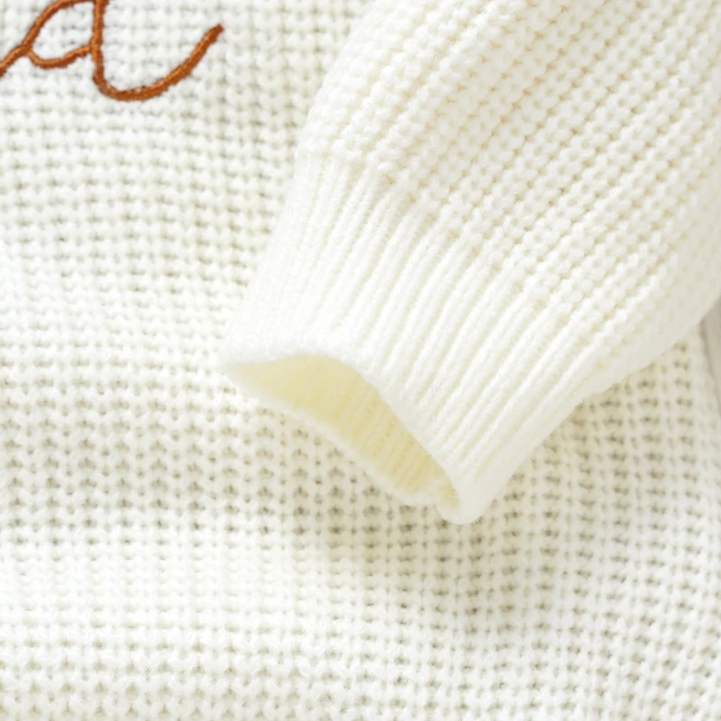 Baby Knit Romper Winter Autumn Girls Boys Sweater Bodysuits Fashion Letter Embroidery Long Sleeve Infant Clothes Kids Knitwears