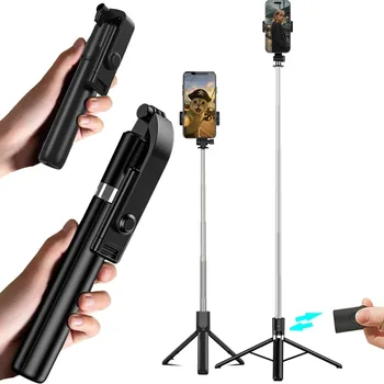 Bastone selfie telescopico portatile Bluetooth per live streaming, fotografia e viaggi. Un pratico gadget per scattare foto.