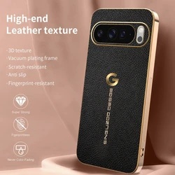 Luxury Lychee Leather Electroplated Frame Shockproof Phone Case - Google Pixel 8 Pro (Black)