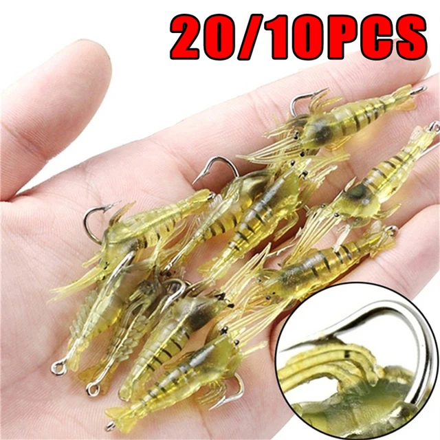 Fish Shrimp Fishing Lure Bait  Bait Shrimp Soft Lure Crank - 10