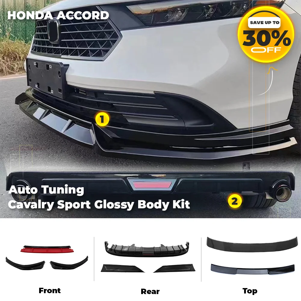 

Cavalry Body Kits For Honda Accord Gen 11th 2023-2024 Front Bumper Lips Rear Spoiler Diffuser Glossy Black Carbon Auto Tunning