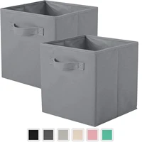 2pcs Collapsible Fabric Storage Cubes Organizer with Handles Cube Storage Baskets For Organizing 1
