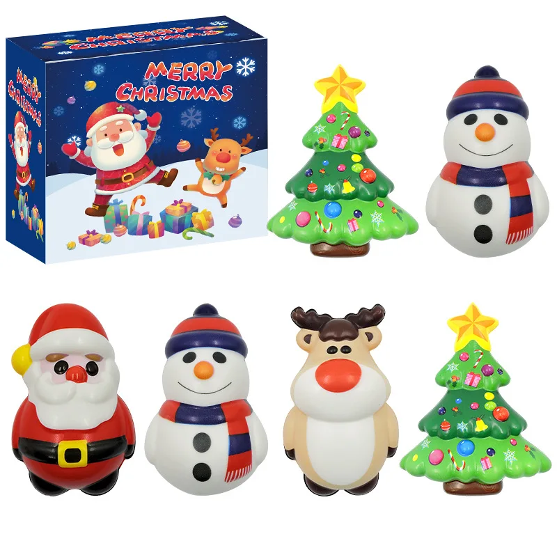 

PU Squishy Anti Stress Reliever Toy Doll Santa Claus Reindeer Christmas Gift Slow Rebound Antistress Squeeze Toy For Christams