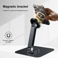 Black Magnetic Metal Stand 360° Rotatable Holder for Portable Monitor, iPad & iPhone Displays,  Stable 3KG Bracket 2