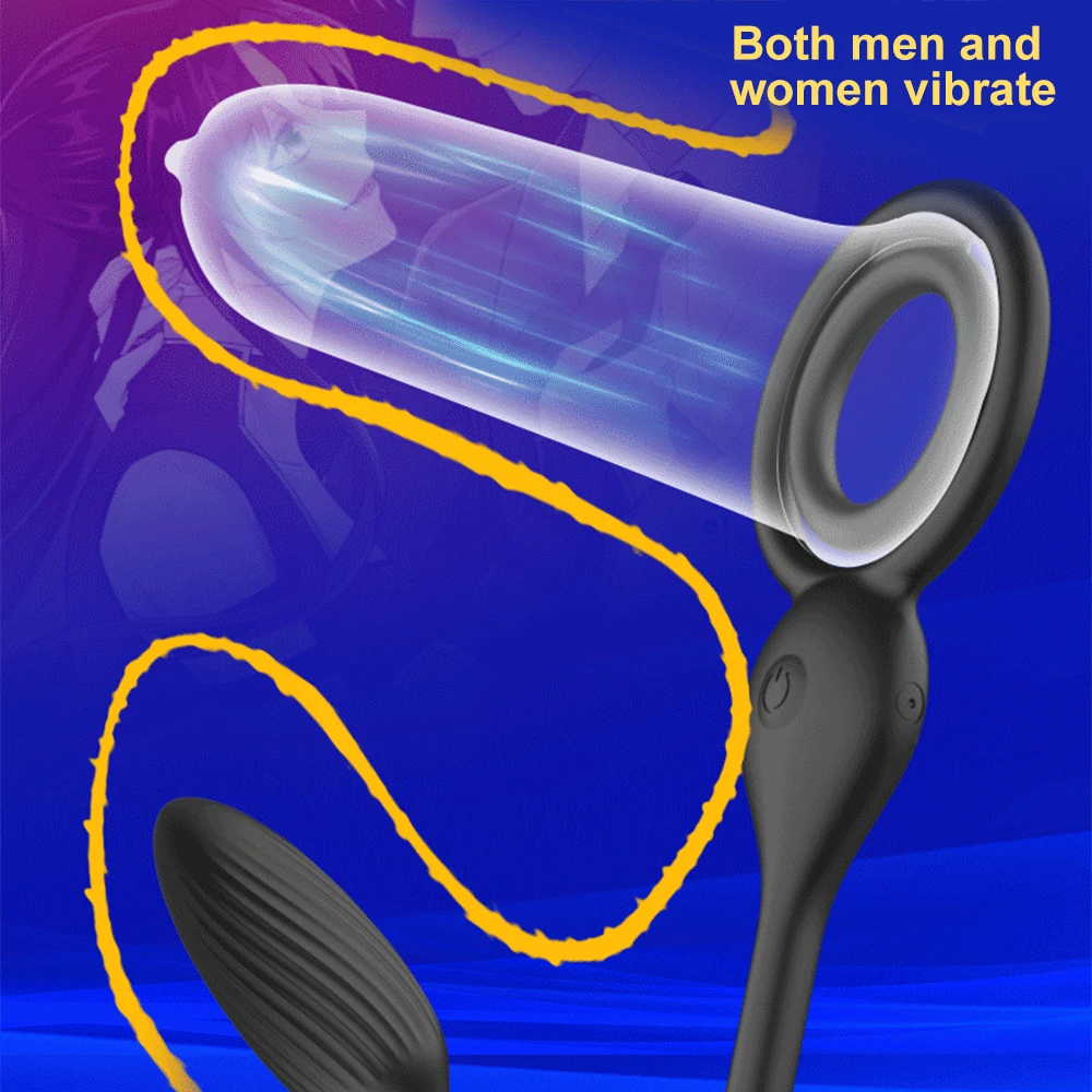 Anal Vibras Dildo Vibrating Male Prostate Massager Delay Ejaculation Double Ring Butt Plug Toys for Men G_voghion.com