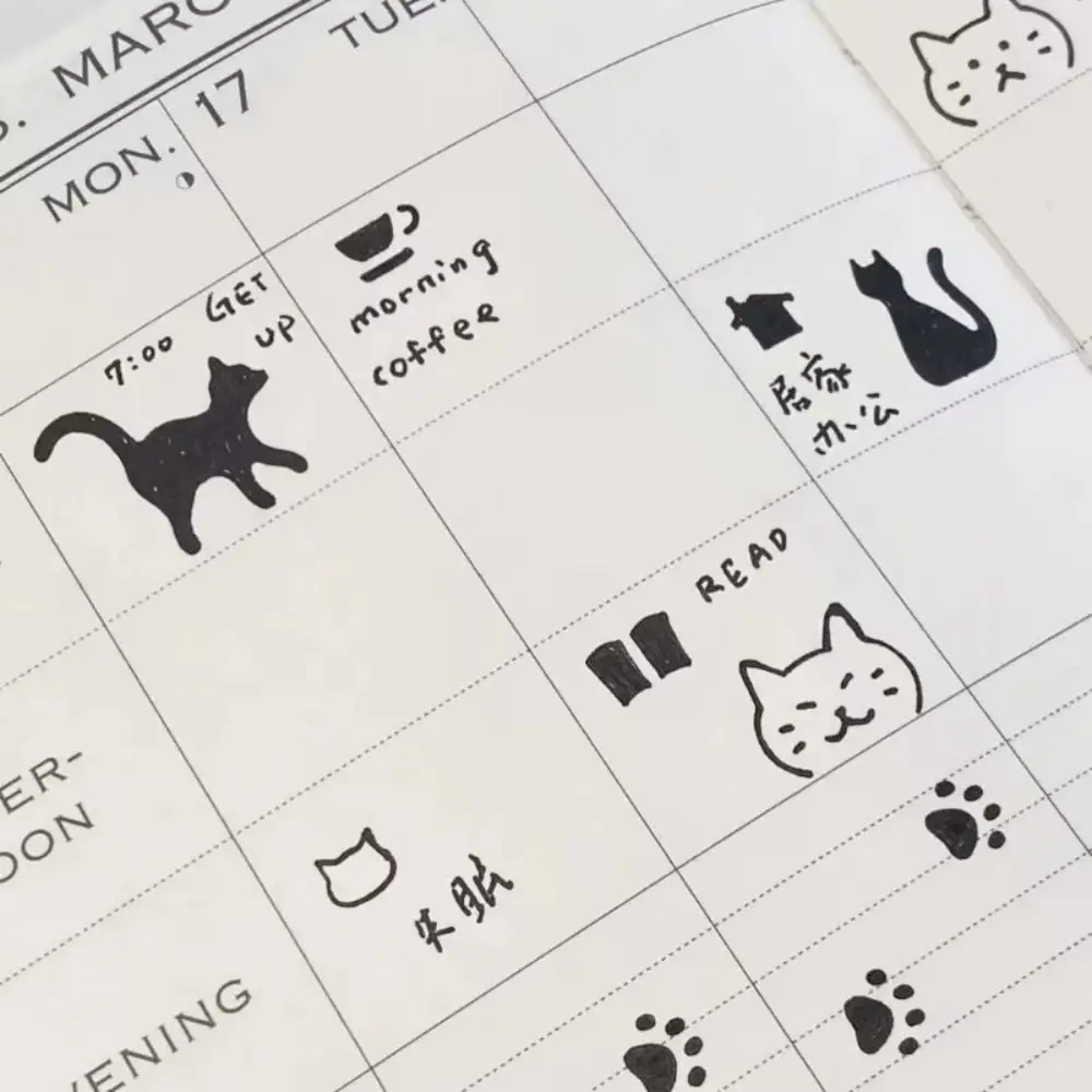 양면 고양이 패턴 눈금자 정밀 교육용 고양이 템플릿 눈금자 문구 도구 귀여운 금속 책갈피 그림 그리기 도구