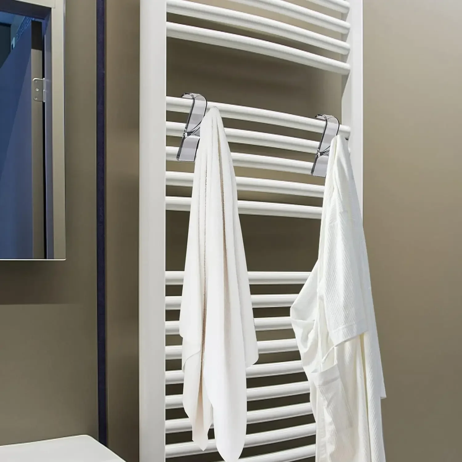 욕실 주방용 라디에이터 브래킷 후크, 목욕 후크, 거치대 플라스틱 가열 수건 레일 후크, 라디에이터 행어 수건 랙 후크, 4 개