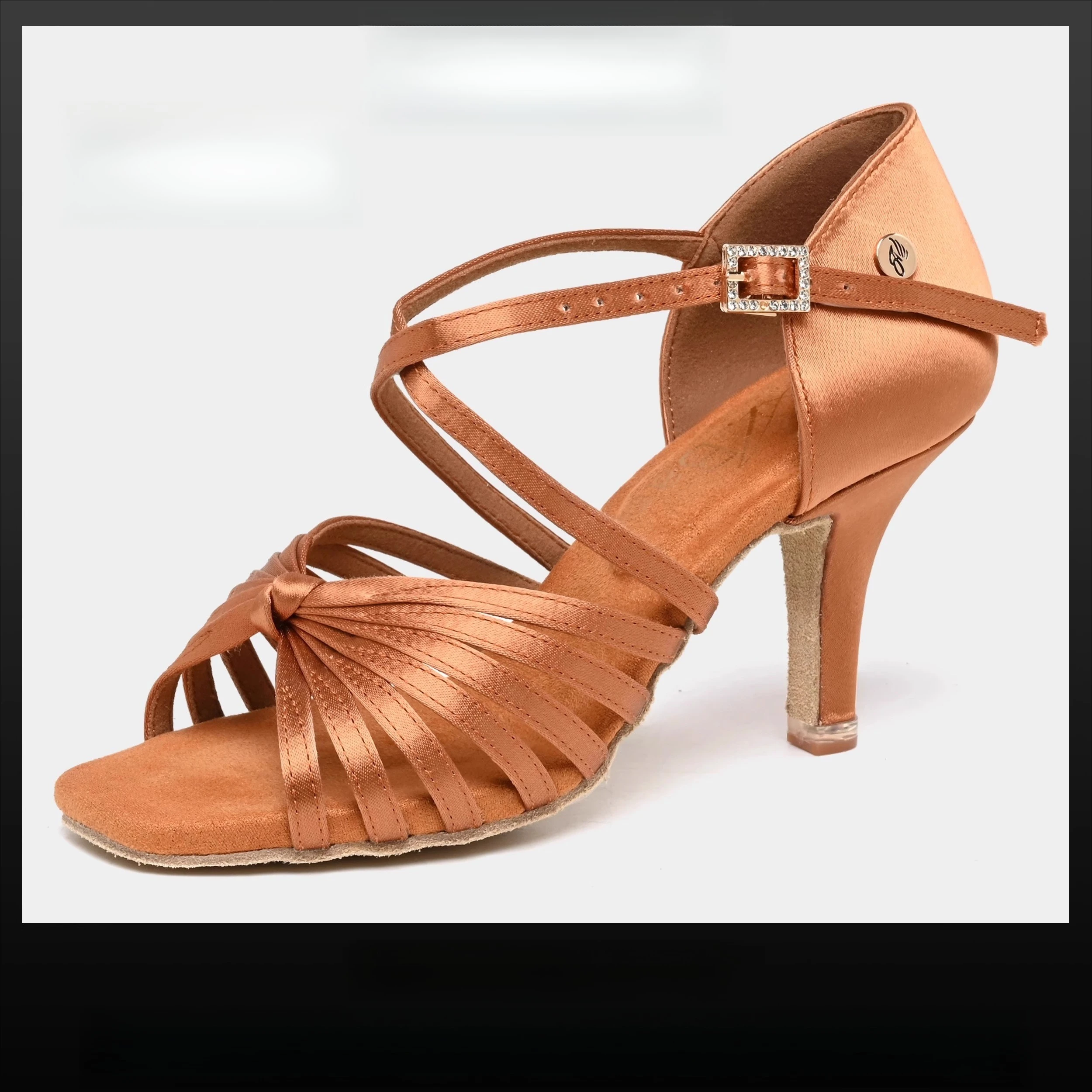 รูปสินค้า รองเท้าเต้นลาติน U-Heel สำหรับผู้หญิง ส้นแท้ สวมใส่สบาย