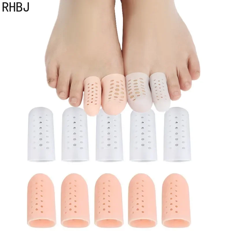 RHBJ 2Pcs Silicone Toe Caps Anti-Friction Breathable Prevents Blisters Toe Caps Cover Protectors Foot Care Protector