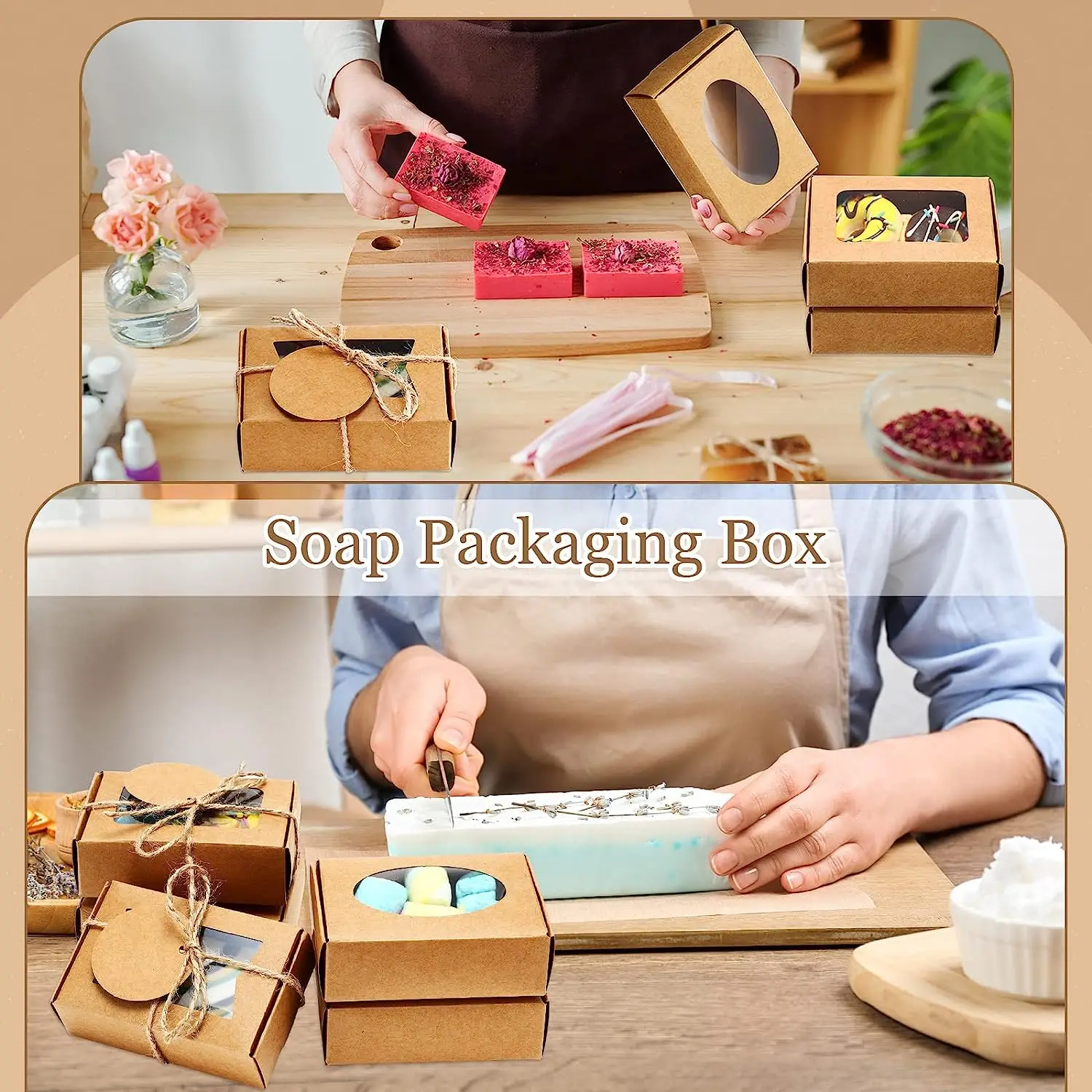 Packaging Boxes Mini Kraft Boxes with Window Soap Boxes for