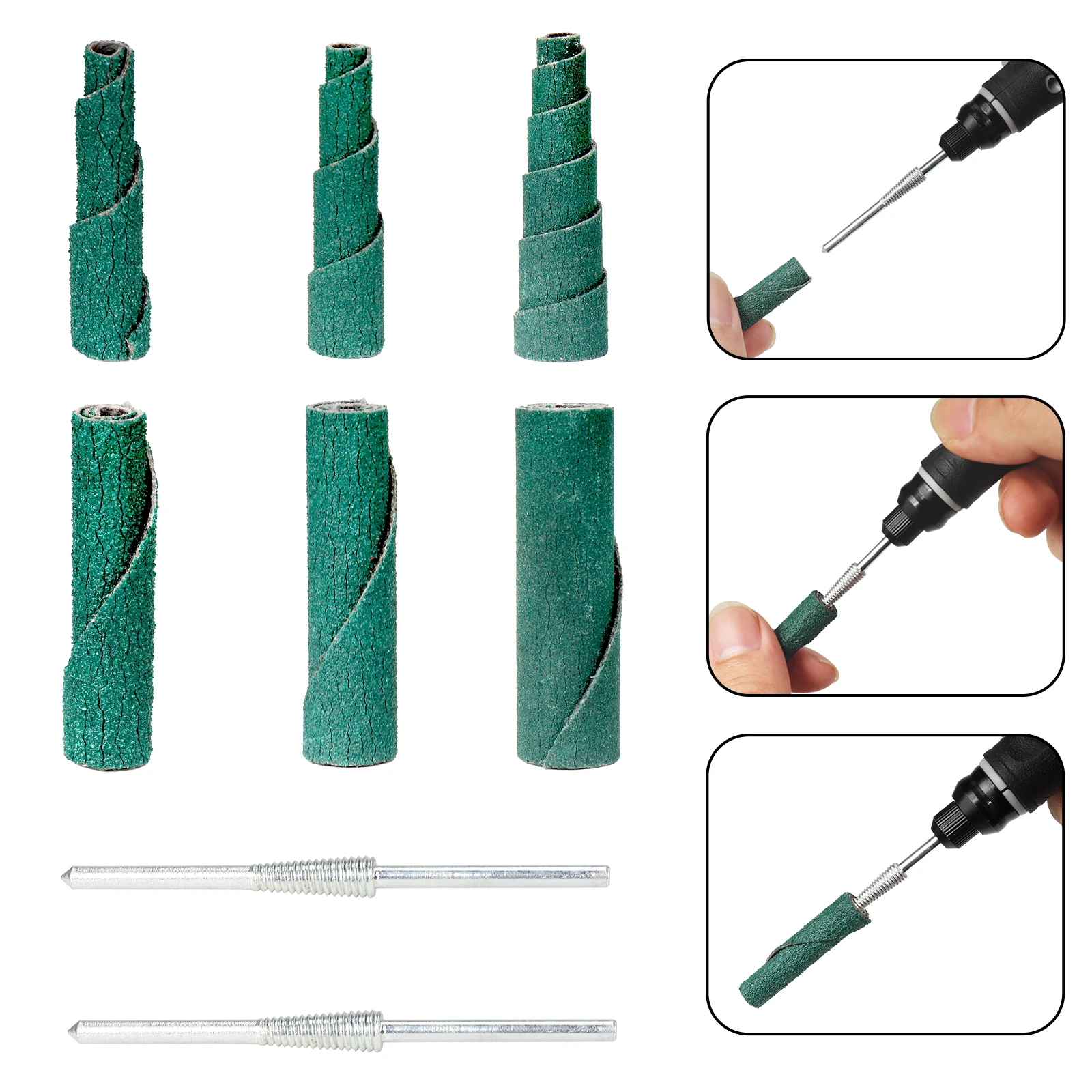 10 mm Schleifkopf, Schleifpapier, Klappkegel, Dremel-Zubehör, Drehwerkzeug mit 3 mm Schaft – Detail 7