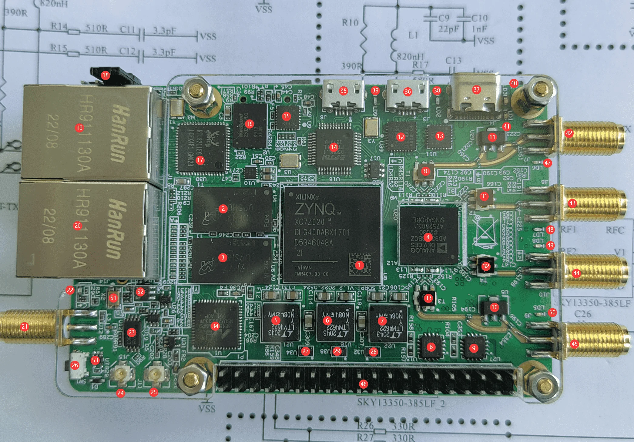SDRPi 70M-6GHz Software Define Radio Development Platform ZYNQ + AD9361 Openwifi Development Board With Black CNC Aluminum Case