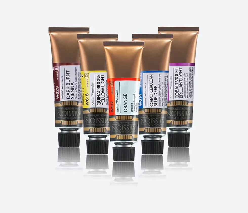 Korea Mijello Mission Gold 15ml Tube Watercolour Paint Series A/B Ultra-Vivid Pure Aquarela Pigments for Artists watercolor paint,watercolor pigment