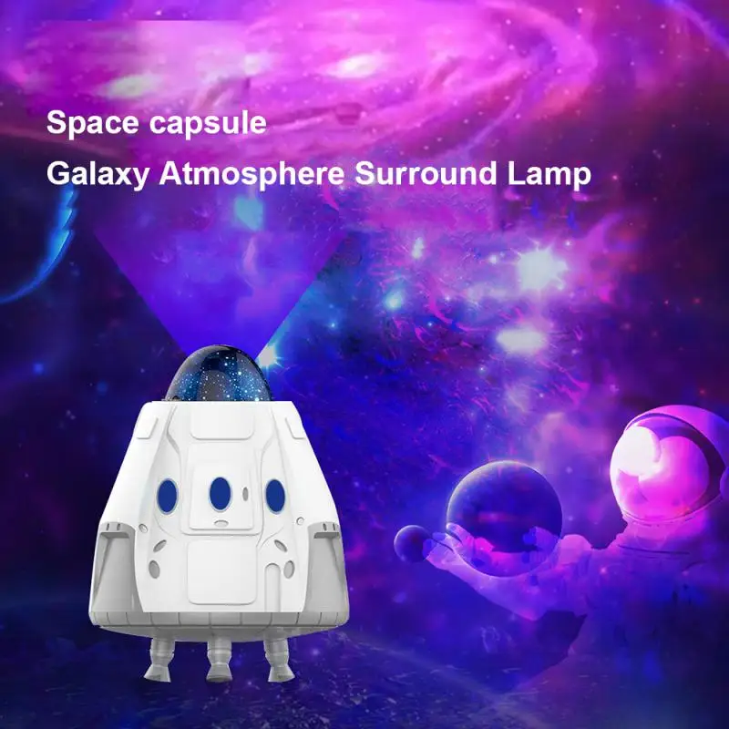 

NEW Galaxy Star Projector Starry Sky Night Light Space Capsule Lamp Deco Rotate Blueteeth Music Decorative Luminaires Gift