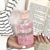 Cute Bowknot Plastic Cups With Straw Lid Portable Drinking Bottle Kawaii Water Bottle Aesthetic Tumbler For Ice Coffee Juice Tea 3