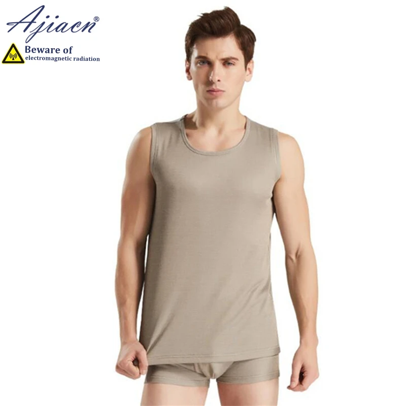 Real anti-radiation silver fiber knitted fabric men's underwear Electromagnetic radiation shielding undershirt and underpants