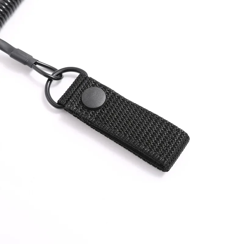 1pcs Outdoor elastic lanyard tactical anti-loss spring safety belt rope key ring chain flashlight hunting accessories