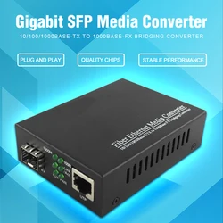 SFP Fiber to RJ45 Fiber Optic Media Converter,1000Mbps,SFP Transceiver Switch with SFP Module,Compatible Cisco,Mikrotik,Huawei