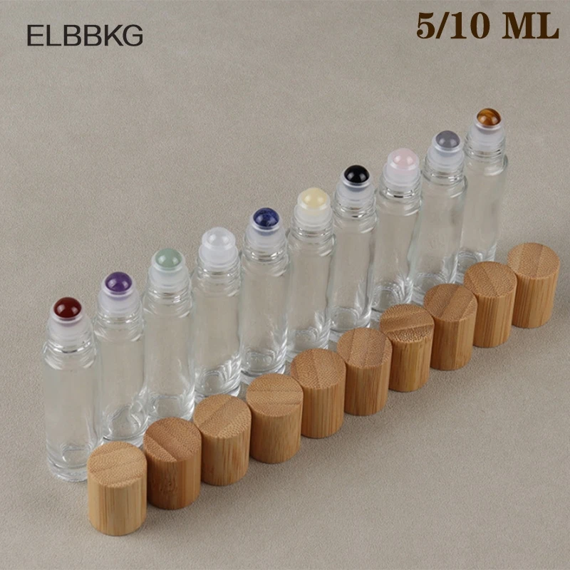 에센셜 오일 병 유리병, 옥 롤러 볼, 향수병 롤 온 병, 여행용 투명 병, 5ml, 10ml