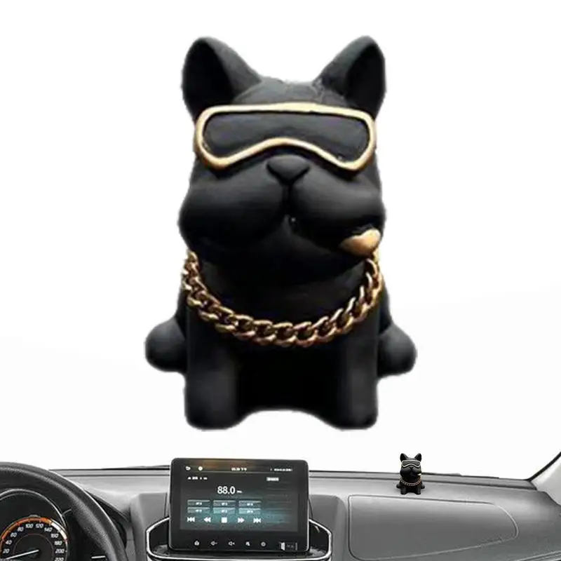 

Cute Dashboard Decorations Cute Bulldog Ornament Dashboard Toy Dog Figures Resin Car Interior Cake Topper Creative Gifts