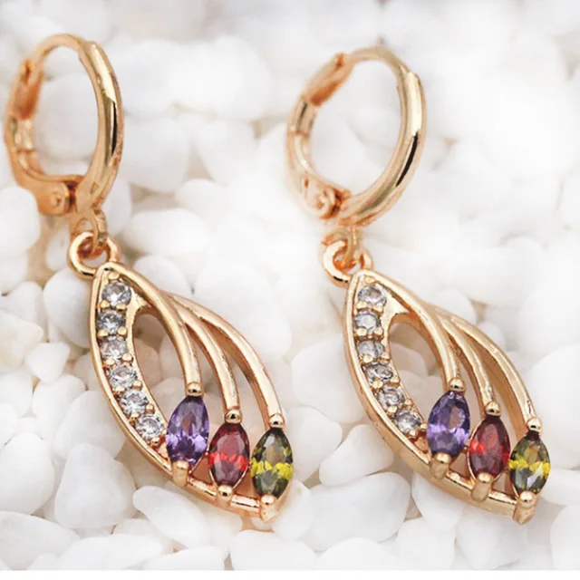 Gold Peridot Dangle Earrings 4