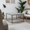 Coffee Tables for Small Space Low Center Table for Living Room Office, Wood Top with Metal Frames, Easy Assembly 5