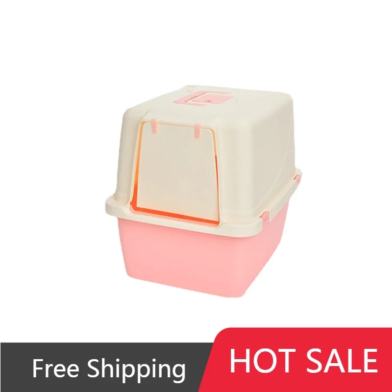 

Enclosed Cat Litter Box Big Strainer Splash Cleaning Scoop Cat Litter Box Enclosure Bathroom Arenero Gato Pet Supplies Gatos