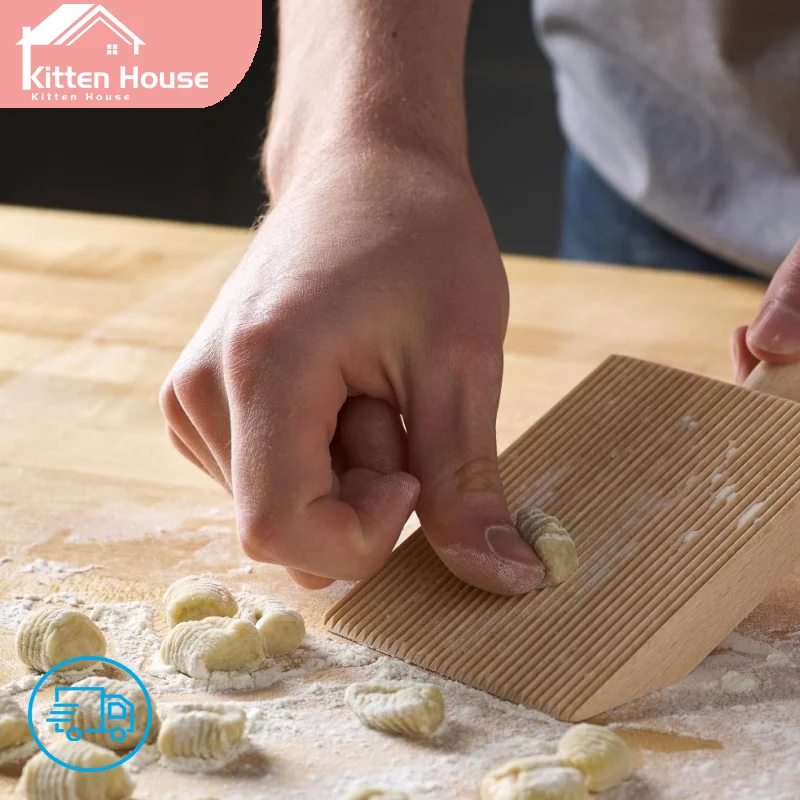 WoodenSpaghettiBoardPracticalPastaGnocchiMacaroniPlasticButter